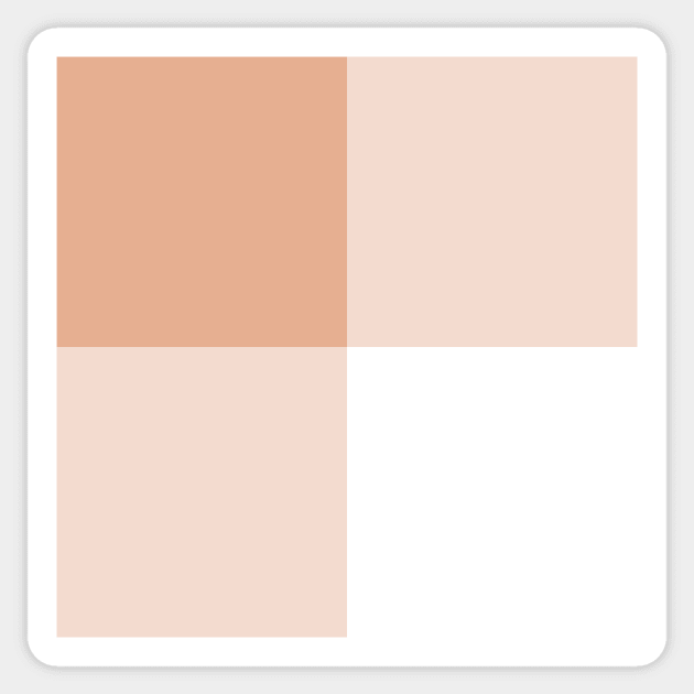 gingham pattern in peach nougat / light brown and white Sticker by colorofmagic